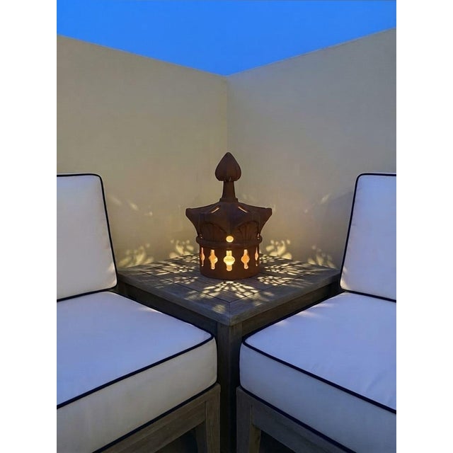 Terra Cotta Vintage Terracotta Crown Lantern & Chimney Pot Architectural Element For Sale - Image 8 of 12