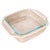 Wood Artifacts Rattan Square Baker Basket with Pyrex in White Wash - 2 Pieces For Sale - Image 7 of 7