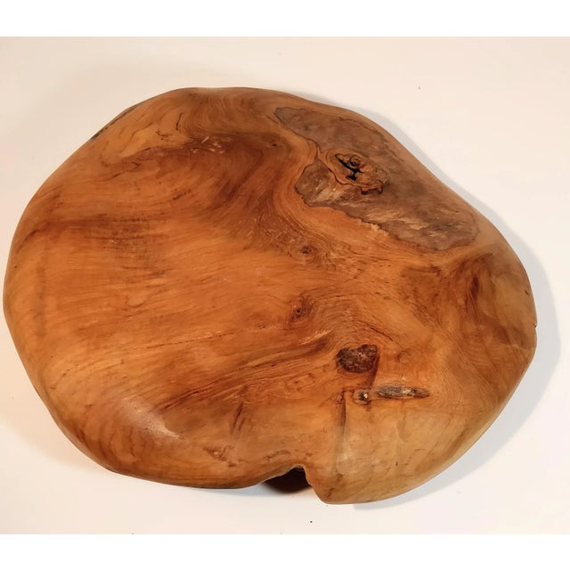 Contemporary Late 20th Century Vintage Copper Wood Bowl For Sale - Image 3 of 13