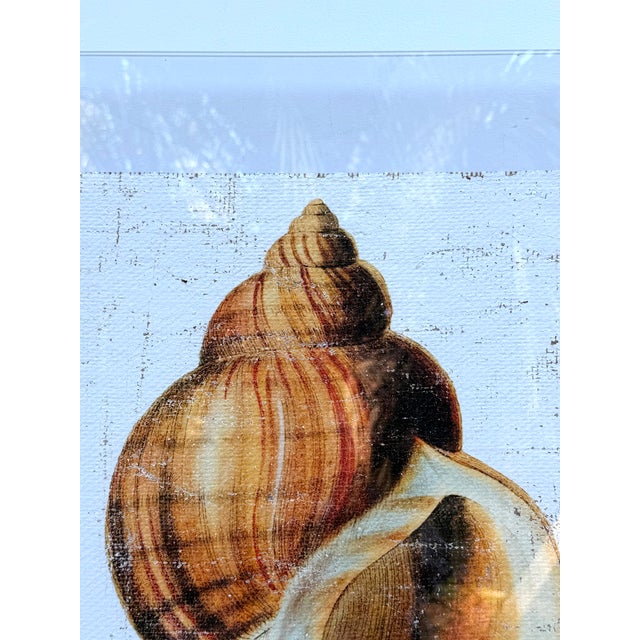 Golden Conch Shell - Hand-Executed Textured Wall Art | Michele Stone Collection For Sale - Image 6 of 8