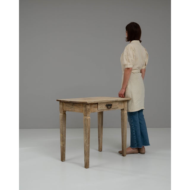 19th Century French Bleached Oak Side Table For Sale - Image 10 of 12