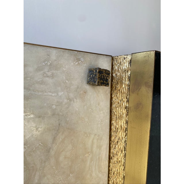 Contemporary Gold Leaf and Stone Credenza For Sale In New York - Image 6 of 6