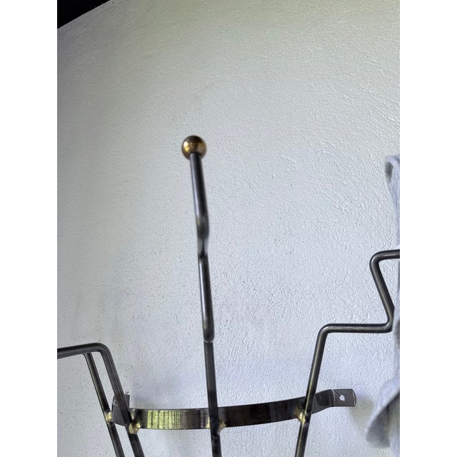 Zigzag Wall-Mounted Coat Rack in Metal and Brass, 1960s For Sale - Image 15 of 18