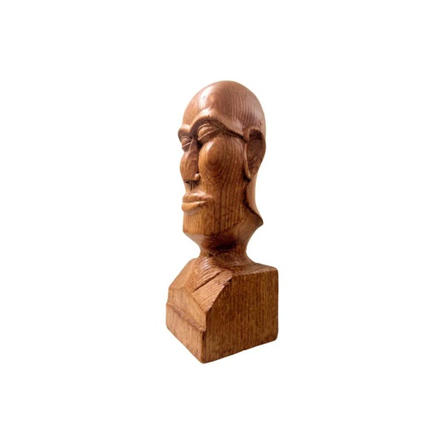 Vintage Mid Century Modern Large Carved Wood Tiki Head 1960s For Sale In Palm Springs - Image 6 of 12