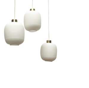 Mid-Century German Balloon Glass Pendant Lamps, 1960s, Set of 3