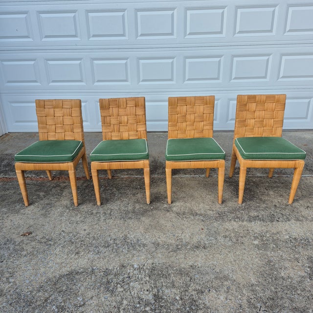 1990s Bielecky Brothers Organic Modern Coastal Cane Rattan Dining Chairs, Set of 4 For Sale - Image 9 of 9