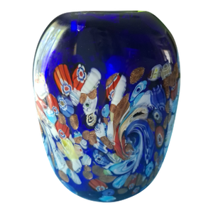 1960s Authentic Murano Glass Millefiori Vase