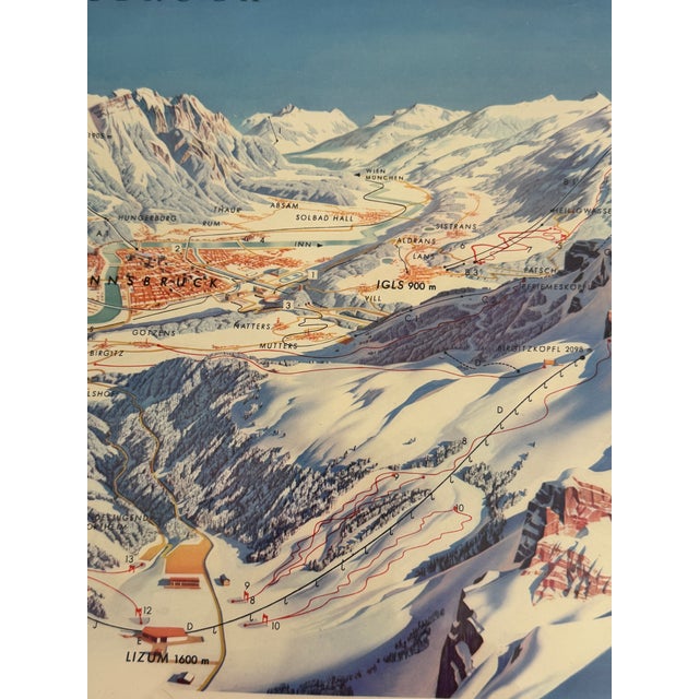 Mid-Century Modern 1964 Innsbruck Austria Winter Olympics Poster Heinrich Berann Panorama Map For Sale - Image 3 of 12