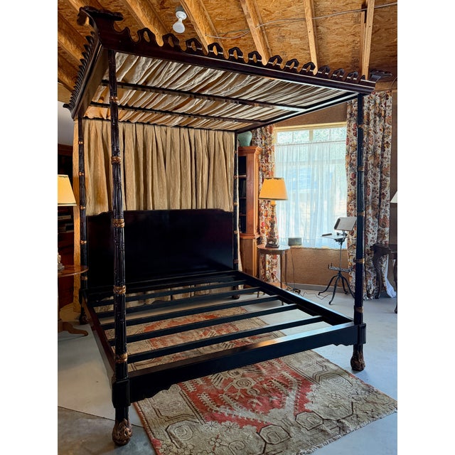 The Kempner Canopy Bed by Michael Taylor, in Tete a Negre Finish For Sale - Image 11 of 11