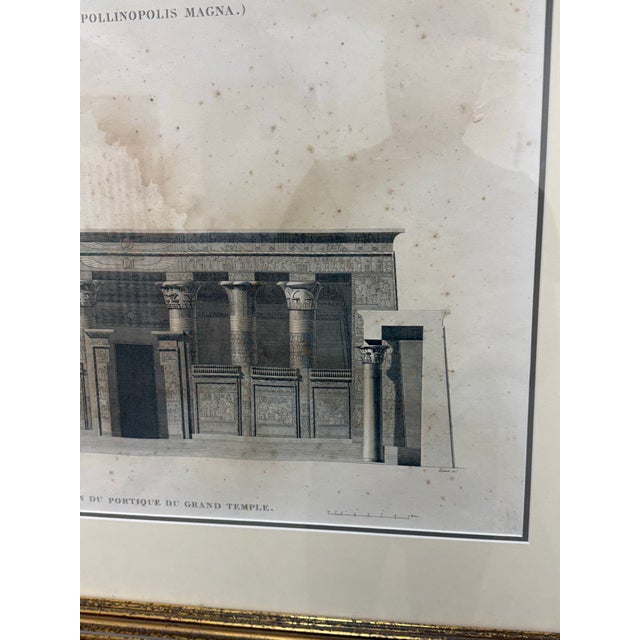 Architectural Print “Edfou (Apollinopolis Magna)” Temple Portico Elevation, Framed For Sale - Image 9 of 12