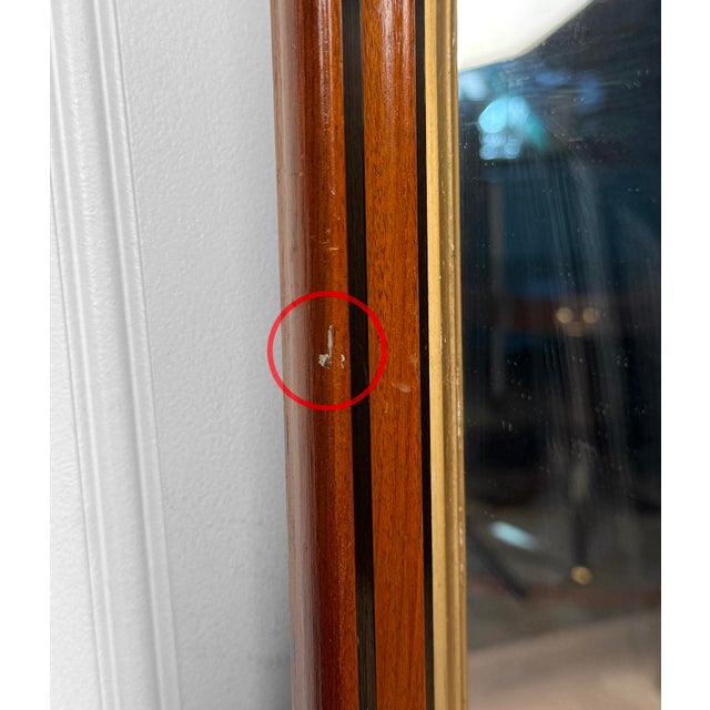 Brown Antique Traditional Mahogany & Giltwood Wall Mirror - 12x14 For Sale - Image 8 of 11