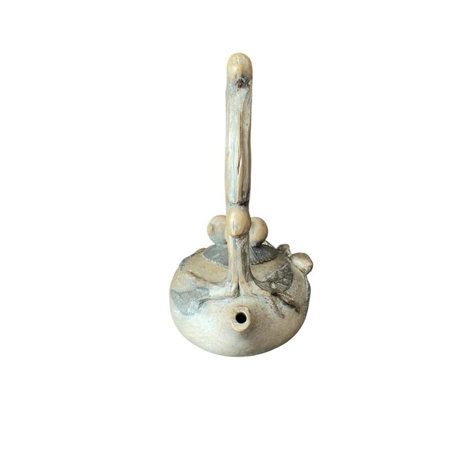 Chinese Yixing Zisha Clay Handmade Exquisite Teapot Acorns Leaves Branch Handle For Sale In New York - Image 6 of 7