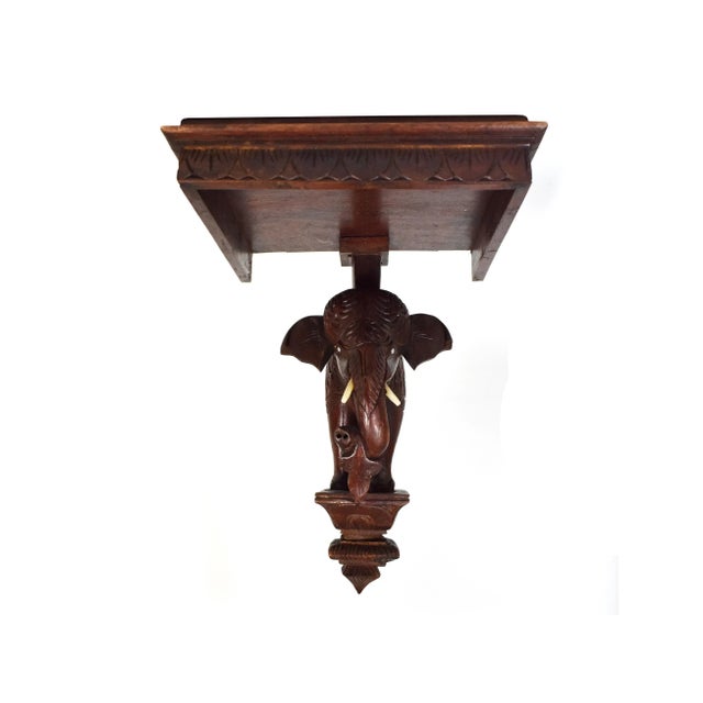 Rare unique wood carved elephant head wall hanging shelf, it will enhance any home or office décor or prefect gift for a...