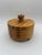 Brown 1996 Handcrafted Laminated Wood Lidded Bowl With Geometric Inlay For Sale - Image 8 of 11