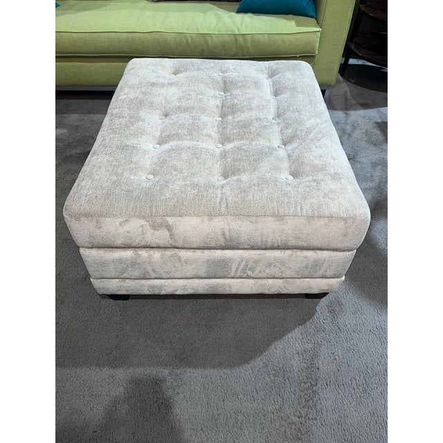 Custom Made Omnia Leather "Dreamsations" Tufted Tweed Ottoman Sleeper For Sale - Image 4 of 8