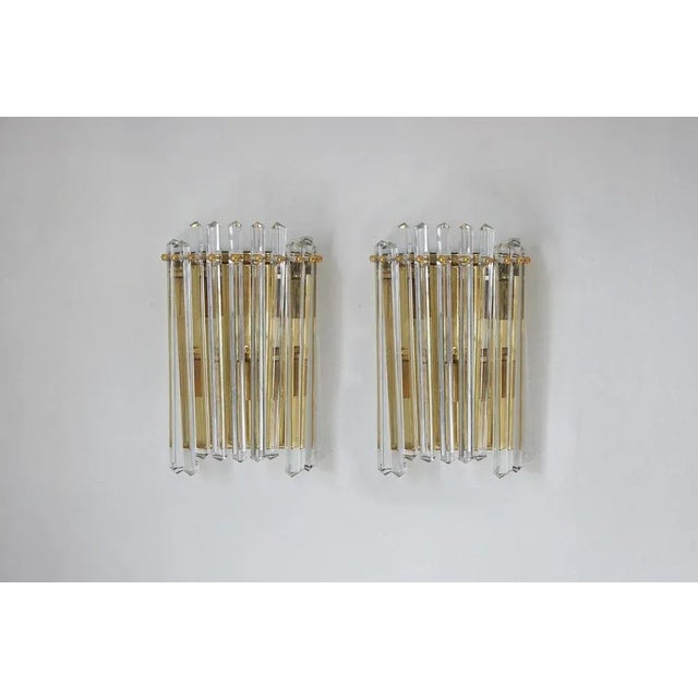 Metal Large Wall Lamps in the style of Venini, Set of 2 For Sale - Image 7 of 7