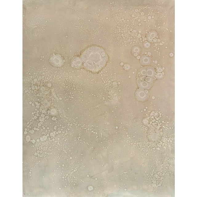 Large Abstract Beige Painting, Neutral Wall Art Ready to Hang (Stretched) For Sale