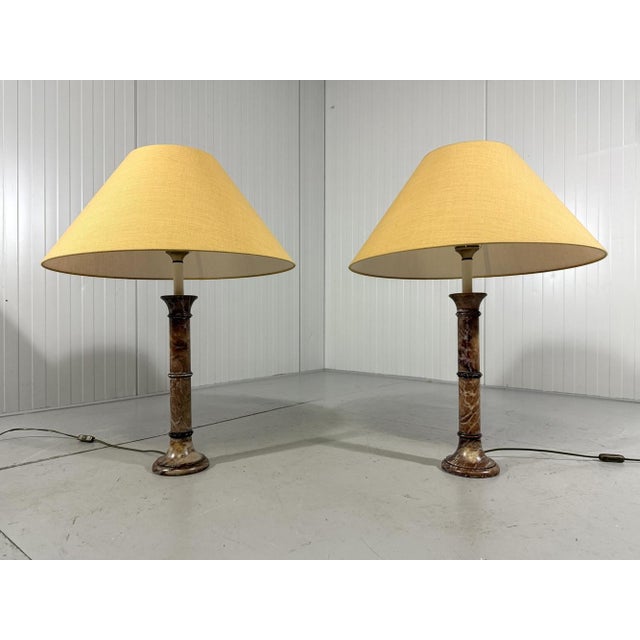Large Marble Table Lamps, 1970s, Set of 2 For Sale - Image 4 of 16