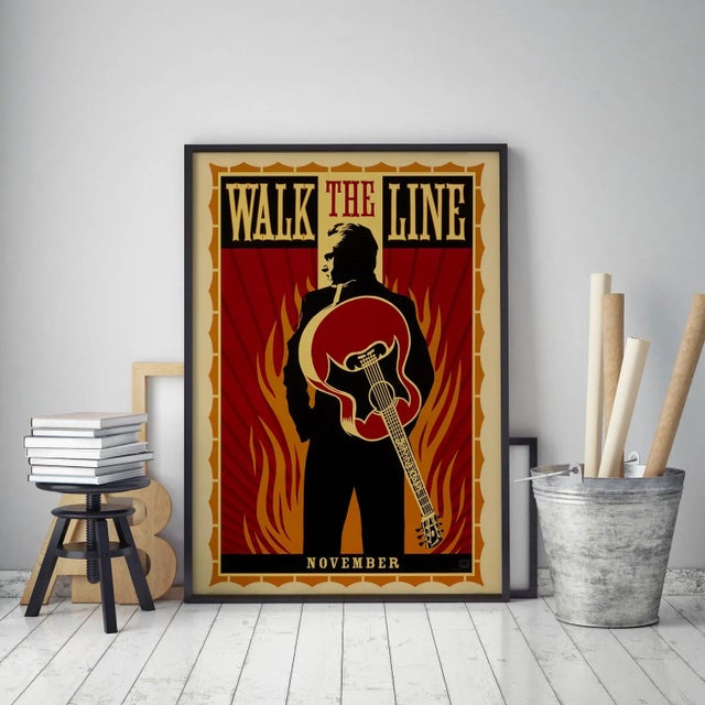 Postmodern "Walk the Line" Original Movie Poster by Shepard Fairey, American, 2005 For Sale - Image 3 of 4