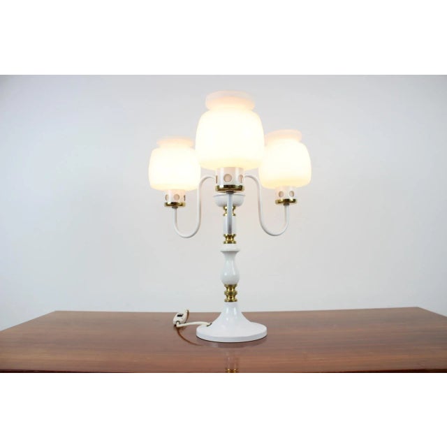 White Mid-Century Large Table Lamp, 1970s For Sale - Image 8 of 12
