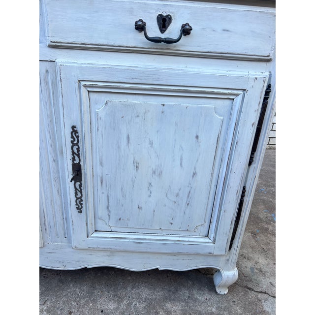 French 19th Century Louis XV Painted Walnut Two Door Buffet For Sale - Image 6 of 12