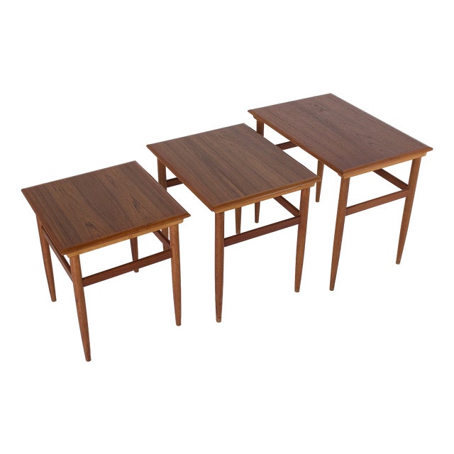 Scandinavian Nesting Tables in Teak, 1960s, Set of 3 For Sale