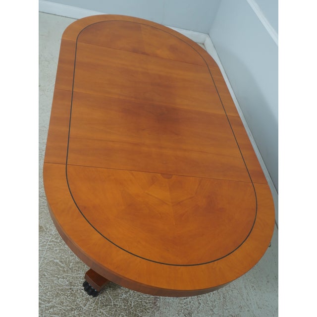 Baker Neoclassical Cherry Inlaid Round Dining Table For Sale - Image 14 of 18