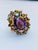 Bochic "Orient" Vintage Multi Tourmaline & Amethyst Ring - 18K Gold & Silver For Sale - Image 4 of 18