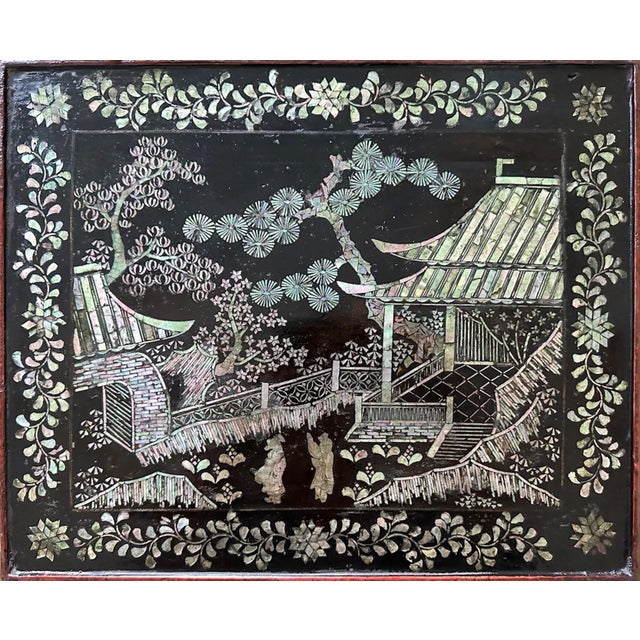 Antique Japanese Lacquer and Inlay Table from Ryukyu Islands For Sale - Image 4 of 12