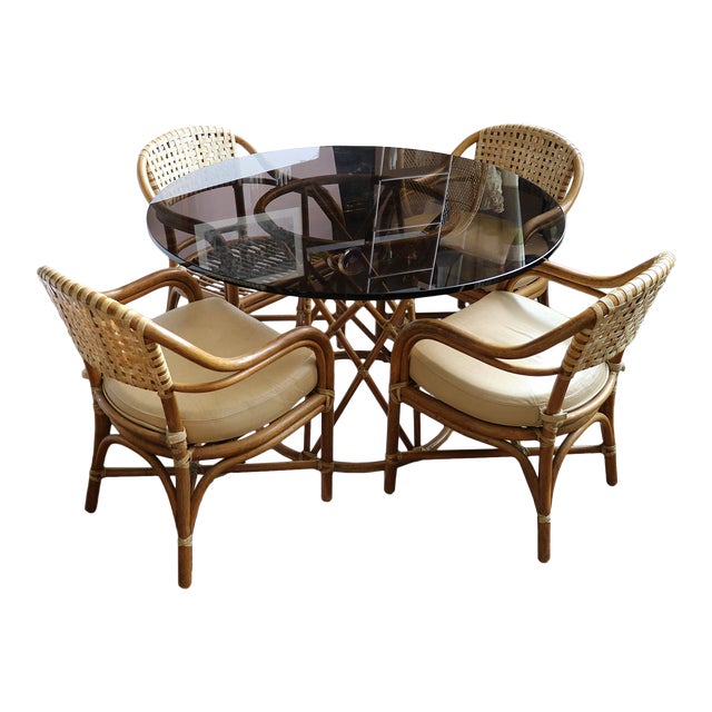McGuire Bamboo Table Set For Sale