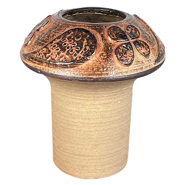 Mid-Century Modern Danish Studio Pottery Mushroom Vase in Stoneware by Haico Nitzsche for Søholm, 1960s For Sale