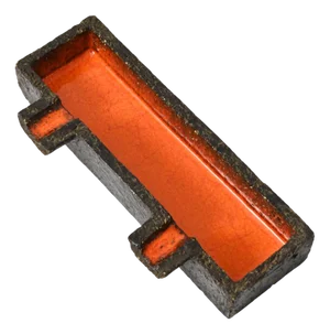 Mid-Century Brutalist Ashtray in Orange Ceramic, 1970s