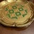 Vintage Italian Florentine Tray with shaped and scrolled edge. Gold, Green, and Pink colors in diamond and acanthus...