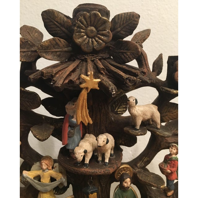 Vintage Ceramic Pottery Tree Of Life Nativity Scene Chairish