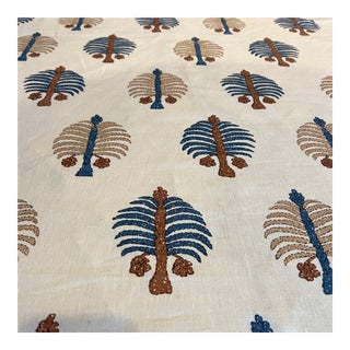 High End English Designer Penny Morrison Gobi Linen Fabric- 2 + Yards For Sale
