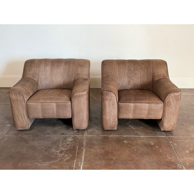 Vintage 1970s DeSede Ds-44 Buffalo Leather Lounge Chairs For Sale - Image 11 of 16