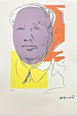 After Andy Warhol, Mao Zedong Drawing Gray-Yellow, 1980s, Lithograph