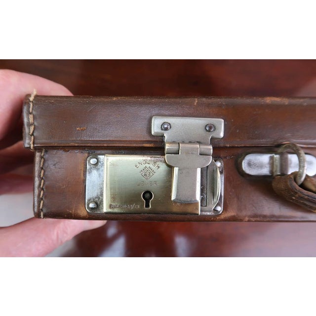 Vintage English Brown Leather Attache or Briefcase, 1920s For Sale - Image 12 of 13