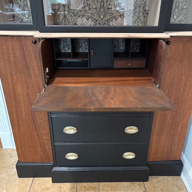 1940s Vintage Mid Century Breakfront/ China For Sale - Image 5 of 9