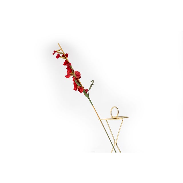 Mid-Century Modern Mid-Century Modern Umbrella Stand in Brass Wire, 1990s For Sale - Image 3 of 5