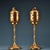 Vintage Pair Tall Stemmed Gilded Brass Censers, High Relief Carved Chinese Characters, Foo Lion Finial, Chinoiserie Matching Incense Burner Set For Sale In Los Angeles - Image 6 of 10