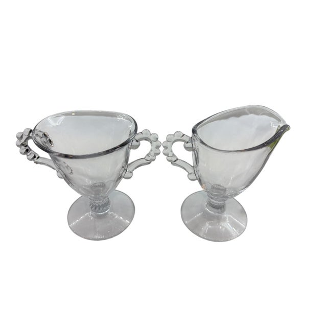 Mid 20th Century Imperial Glass Candlewick Cream & Sugar Set For Sale - Image 4 of 12