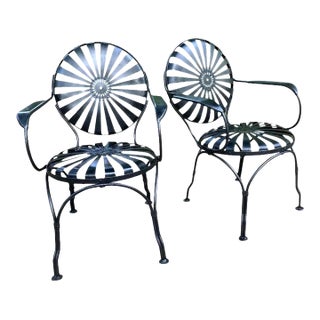 Francois Carre Garden Dining Chairs - A Pair For Sale