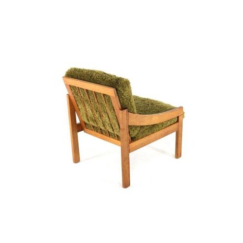 Pine Armchair with Green Upholstery, 1970s For Sale - Image 12 of 16