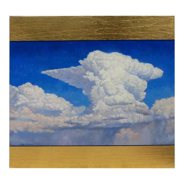 "Dream A Little Dream" Contemporary Cloudscape Oil Painting with Gold Leaf by Allan Rodewald For Sale
