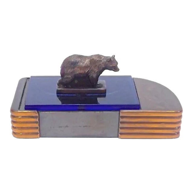 Vintage Art Deco Bronze & Copper Bear Box For Sale