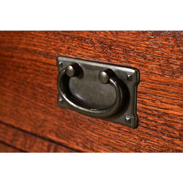 Stickley Style Mission Oak Arts & Crafts Twelve-Drawer Dresser or Chest of Drawers For Sale - Image 9 of 15
