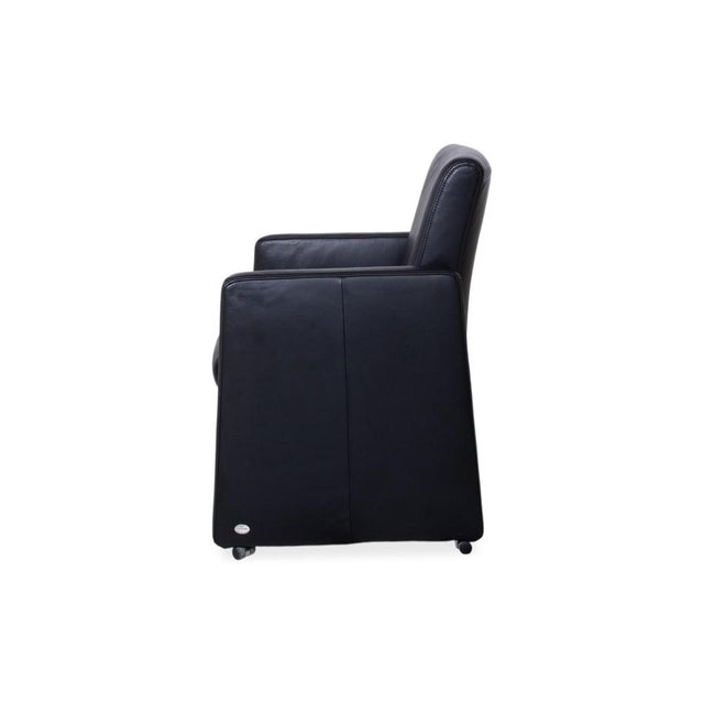 Armchair in Black Leather with Casters from Himolla For Sale - Image 14 of 15