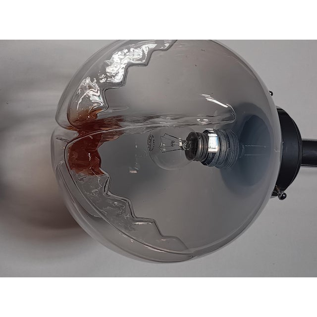 1970s Vintage Murano Glass Globe Pendant Lamp from Mazzega, Italy, 1970s For Sale - Image 5 of 8
