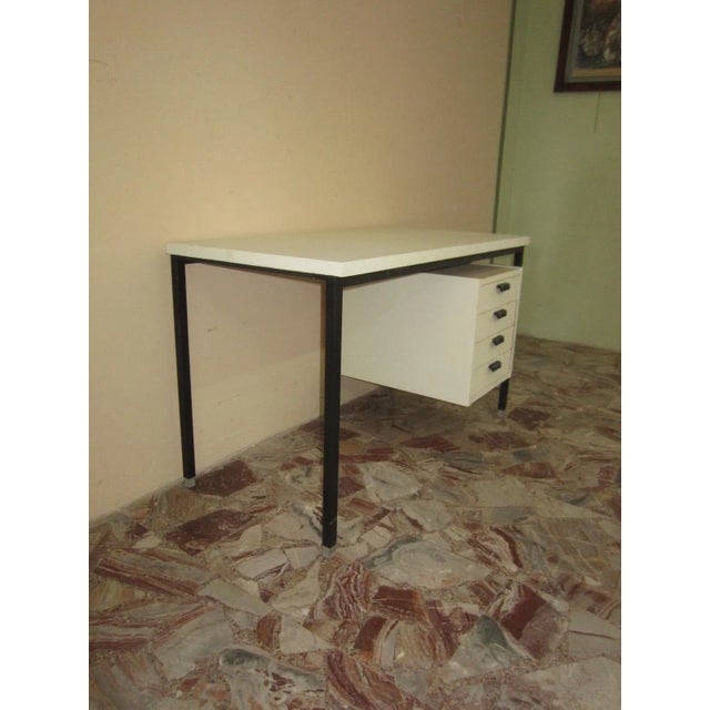 Metal Scriavanian Black and White Desk, 1950s For Sale - Image 7 of 9